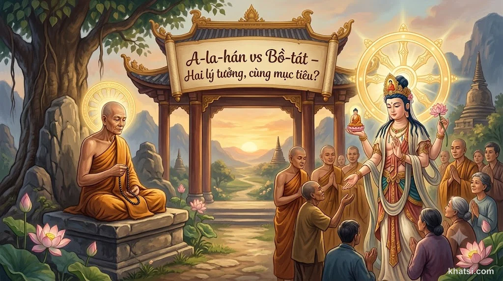 Bốn bậc A-la-hán và Bồ-tát trên con đường tu hành Phật giáo — hai lý tưởng khác biệt nhưng cùng chí