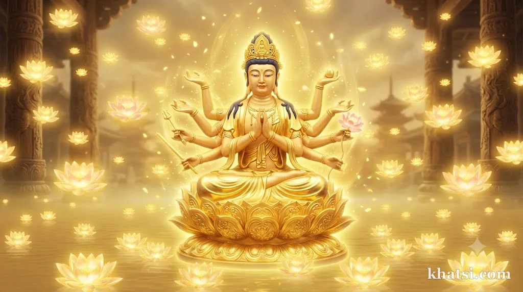 [TẠM] Hình ảnh Bồ Tát (sẽ thay bằng ảnh Cội Bồ-đề saffron gold lát vàng khi đủ token)