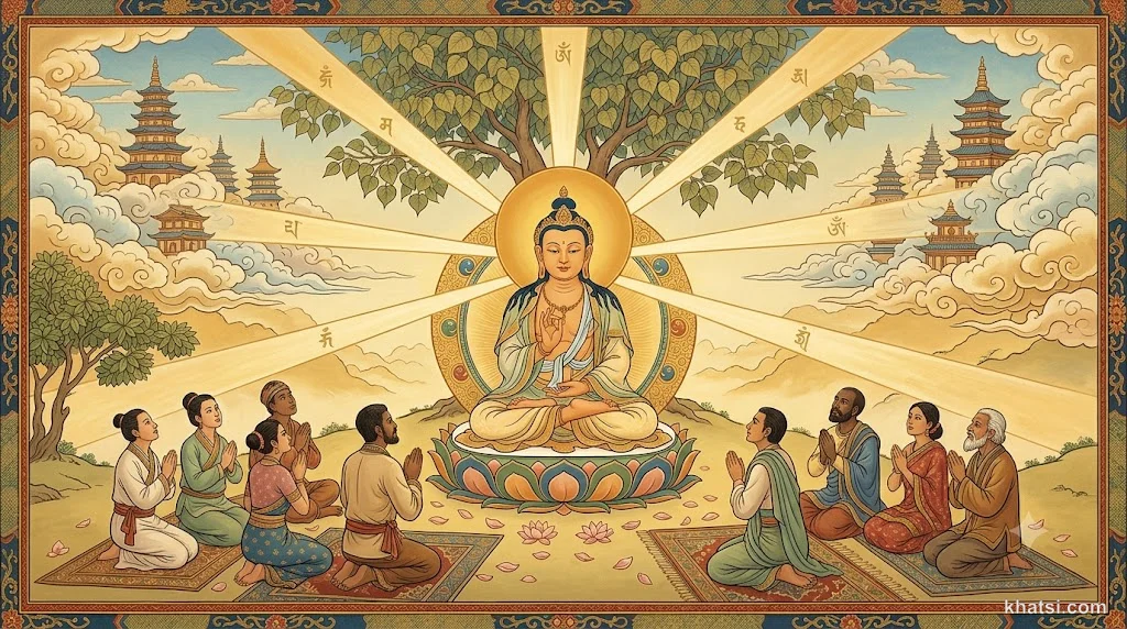 Bồ-tát tâm xả ly trong hành động từ bi - minh họa truyền thống