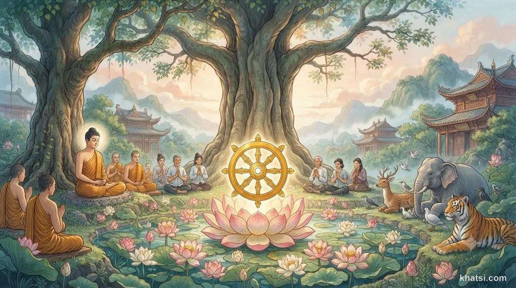 Phật Tính Đan — Bản Chất Phật Vốn Có Trong Mỗi Chúng Sinh, Minh Hoạ Bằng Ánh Sáng Vàng Phát Ra Từ Bên Trong