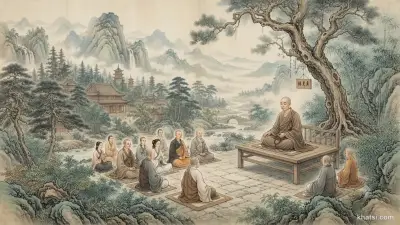 Lục Tổ Huệ Năng thuyết pháp trên pháp đàn, bầu không khí trang nghiêm thiền định
