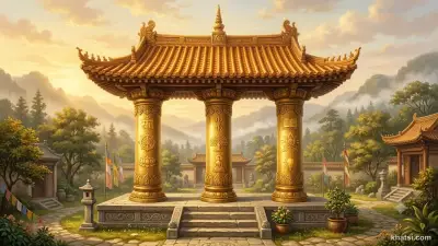 Ba trụ cột vững chãi nâng đỡ mái chùa — biểu tượng cho Tam Học Giới-Định-Tuệ