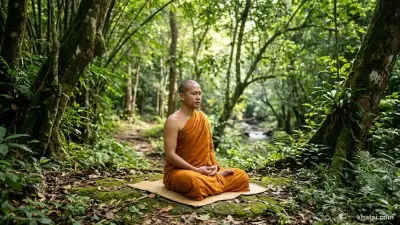 Hành giả ngồi thiền quán thân thể trong rừng yên tĩnh